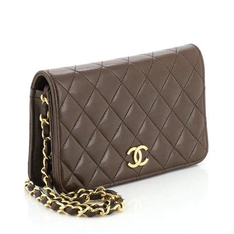 chanel vintage full flap bag quilted lambskin mini